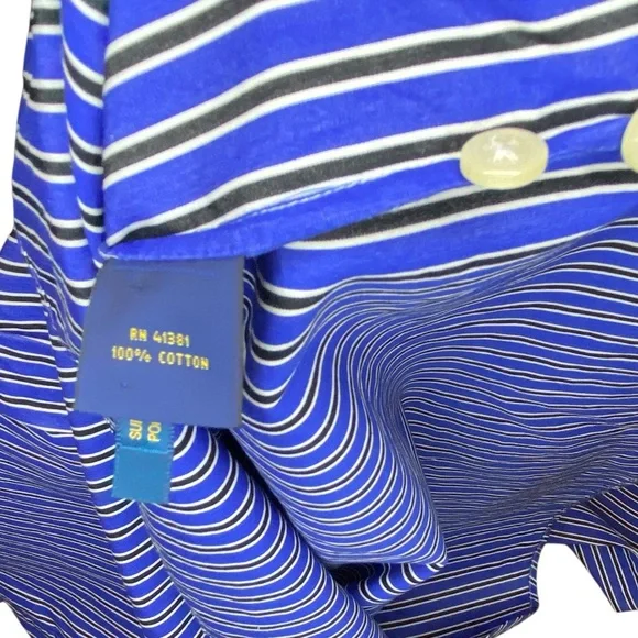 Polo Ralph Lauren Dress Women’s 2 Striped Blue White Black Preppy Classic Fall - Picture 5 of 6